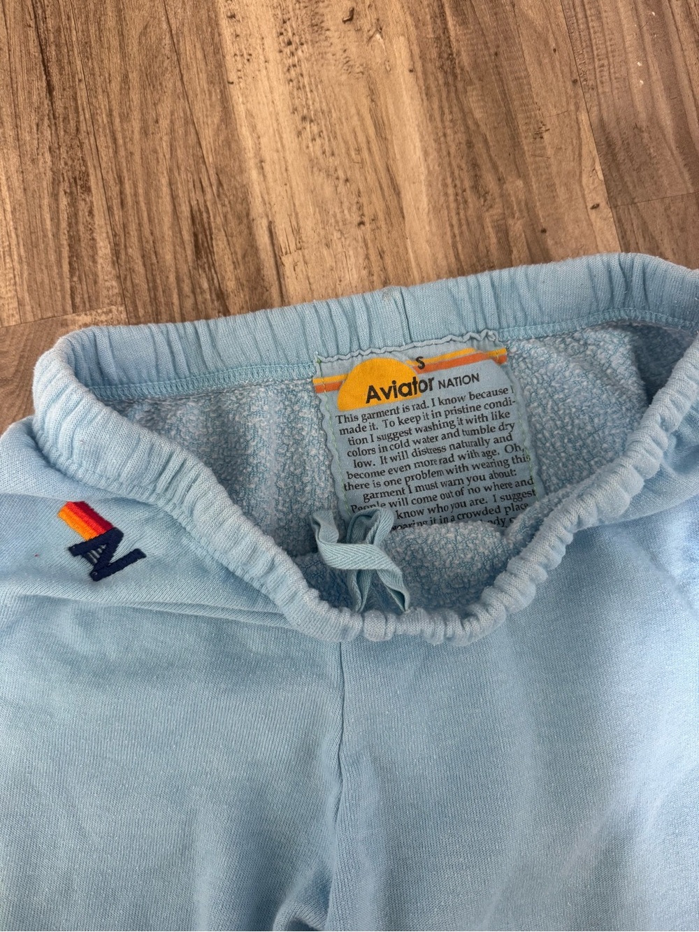 Aviator Nation 6 Stripe Blue Joggers Size Small - Picture 3 of 4
